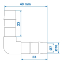 Schlauchverbinder gewinkelt 10mm