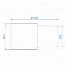 ReichAbwasser-Rohr Übergangsstück Ø28 mm auf Ø26 mm PE schwarz